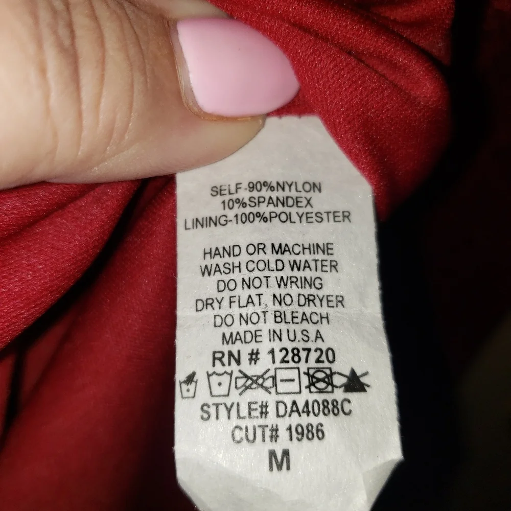 Francesca Misses M red Burgundy dress lace overlay embroidery stitched Christmas - Picture 2 of 7